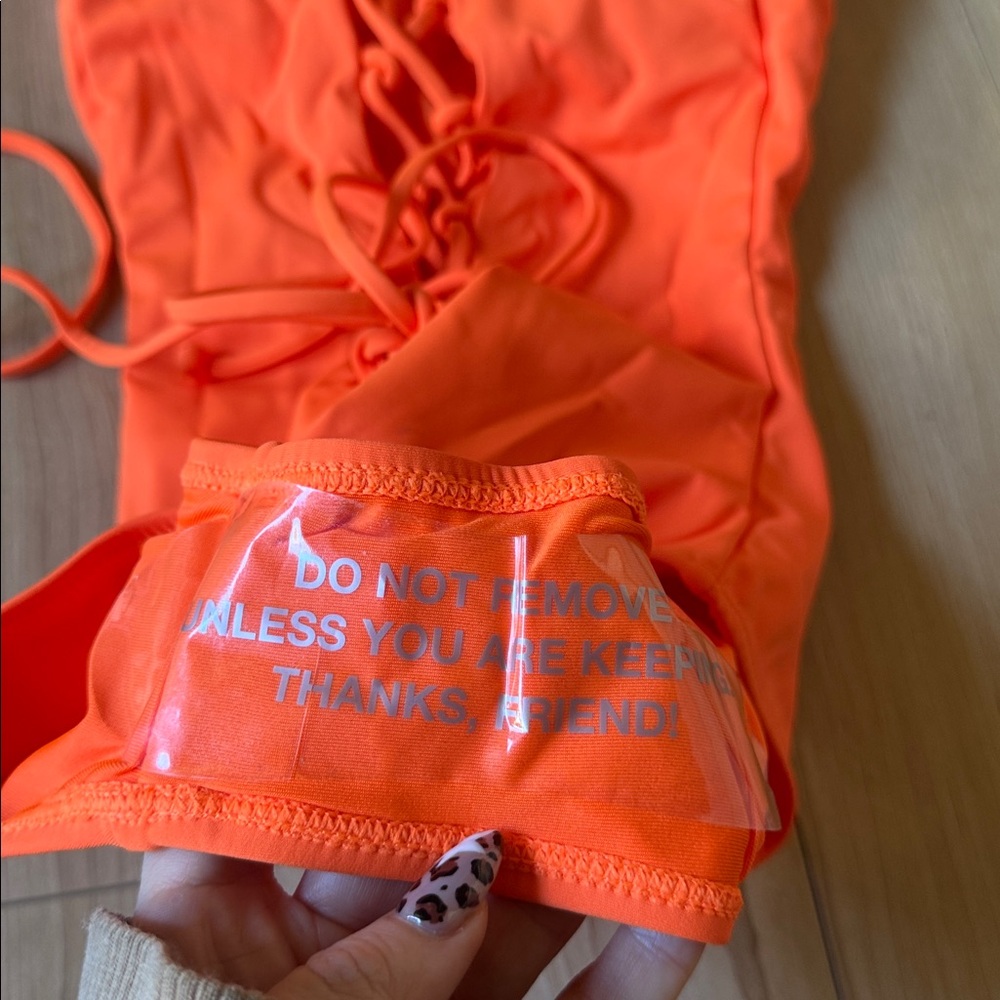 NWT TA3 PLUNGEY ORANGE ONE PIECE - Picture 4 of 5